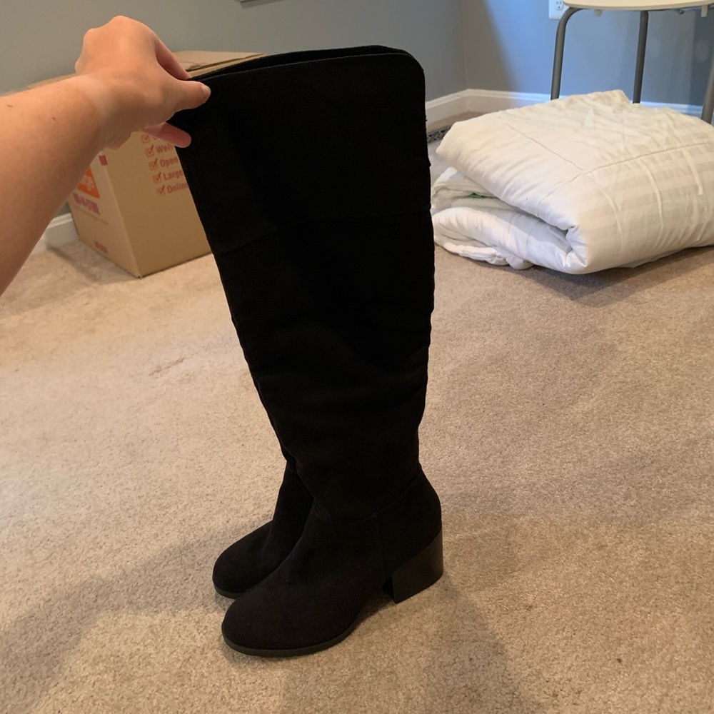 Black knee high boots